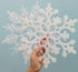 6pcs Large White Snowflakes Ornaments, 12 Big Plastic Glitter Snowflake for Winter Indoor Outdoor Christmas Decorations