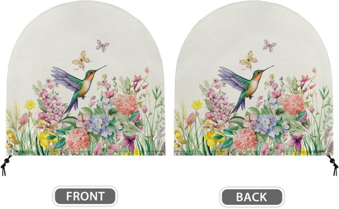 Floral Hummingbird Print Lightweight Shop Fan Cover, Removable Dust Cover for Classroom, Easy to Store