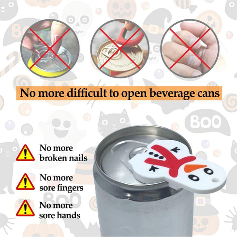1Pc Soda Can Opener and Cover,Easy Soda Tab Opener with Stylish Drink Protectors for Long Nails,Reusable Beverage