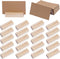 20 Pieces Rustic Wooden Place Card Holders with Brown Paper Cards for Wedding Reception Party Decoration, 2.75inch