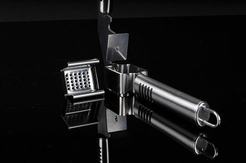Sailing Stainless Steel Garlic Press, Mincer, Peeler, Slicer with Cleaning Brush Set