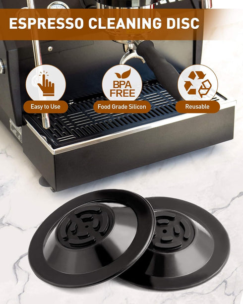 2PCS Espresso Cleaning Disc, 54mm Silicon Backflush Disc for Breville Espresso Machines, Compatible with BES810BSS,