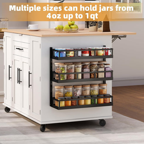 X-cosrack 5 Wall Mount Spice Rack Organizer Tier Height-Adjustable Hanging Spice Shelf Storage for Kitchen Pantry