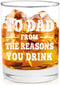 NBOOCUP Funny Whiskey Glass Gift for Dad - To Dad From The Reasons You Drink, Novelty Birthday/Christmas Present, 11 oz