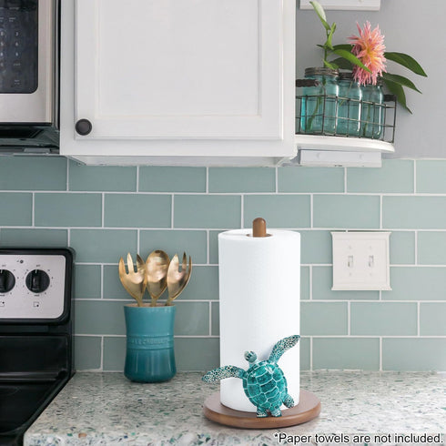 Countertop Turtle Paper Towel Holder - Coastal Decor for Home Ocean Decor Beach House Beachy Themed, Sea Turtle Gifts