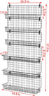 6-Tier JKsmart Spice Rack Organizer with Door Hook, Wall Mounted & Over the Door Spice Racks for Kitchen Pantry Door