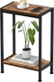 Narrow Side Table for Small Space, 2-Tier Slim End Table, Thin Nightstand,