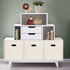 Black Foldable Storage Cubes Bins, Fabric Storage Box Organizer with Dual Handles for Home Organizer (Creamy-White)