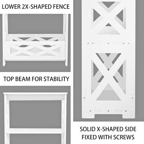 BYFU White Side Table, Small End Table with Storage Shelf, 3-Tier Nightstand for Bedroom and Living Room
