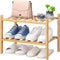 viewcare Small Shoe Rack, 2-Tier Shoe Rack for Entryway, Bamboo Wood Shoe