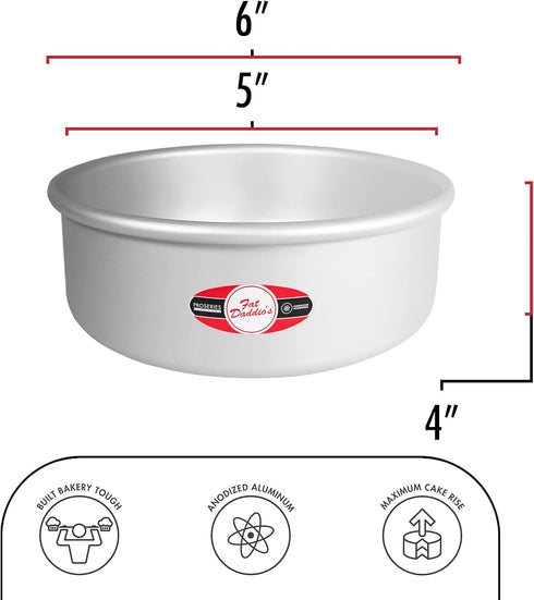 Fat Daddio's Round Cake Pan, 5 x 4 Inch, Silver by Fat Daddio's
