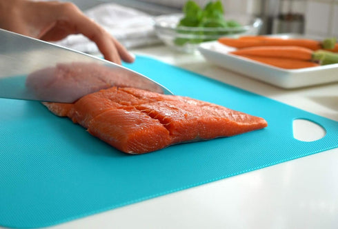 Dexas Heavy Duty Cutting Board Grippmat - Flexible Cutting Boards Set of 4, Non Slip Plastic Board Cutting Mat (11.5 by