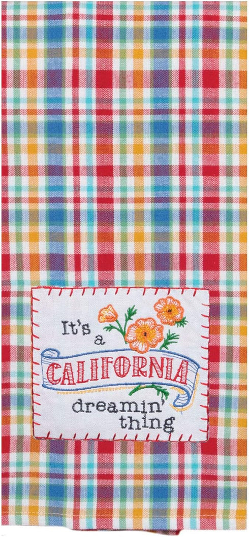Kay Dee Home 2 Piece Embroidered Kitchen Towel Bundle, State of California