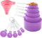 Huygens Measuring Cups and Spoons Set, 10 Pieces Stackable Stainless Steel Handle for Dry and Liquid Ingredients (Mauve)