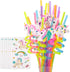 24 Reusable Unicorn Drinking Plastic Straws + 6 Temporary Tattoos for Girls, Birthday Party Supplies