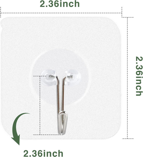 AROIC 58 Packs Adhesive Hooks for Hanging - Heavy Duty Self Adhesive Wall Hooks 20 lbs (Max)