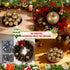 Meiwlong 15Pcs Sets,Plastic Artificial Gold Apples Fruits,Decorative Fake Fruits Faux Apples for Christmas Home Kitchen