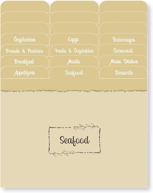 Dekali Designs Recipe Card Dividers: Set of 24 Thick Cardstock 4x6 Dividers with Tabs + Cooking Measurement Chart