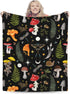 Siiuuol 80x60 Inch Wild Forest Mushrooms Throws Blanket Gifts for Men Women Gfits Couch Bed Bedding Soft Moth Moon