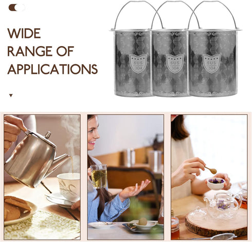 Luxshiny 3pcs Tea Strainers for Loose Tea, Stainless Steel Mesh Strainer, 7cm Tea Infuser Insert for Teapot Mug