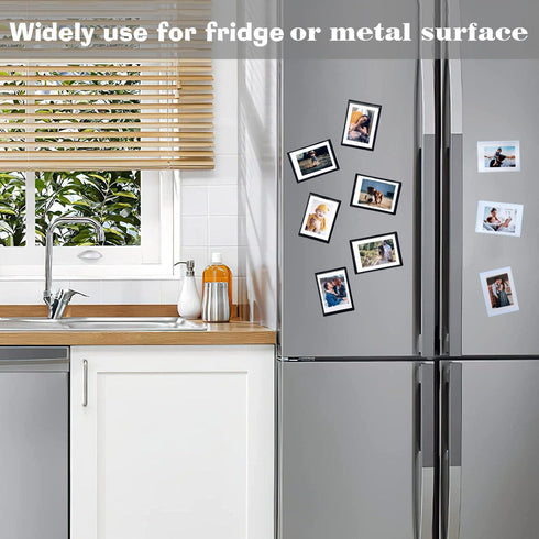 Magnetic Polaroid Picture Frame 2.5 * 3.5", Instax Mini Frame Photo Magnets, Black-20 Pcs for Fridge, Wallet Size