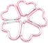 10pcs Heart-Shaped Aluminum Snap Hook Clip, Key Holder Keychain Clip (Light Pink)