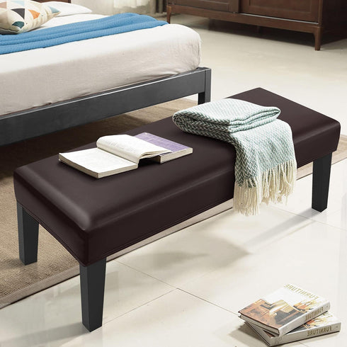 YISUN Dining Room Bench Covers, PU Leather Waterproof Upholstered Bench Slipcover, Removable Washable Bench Seat