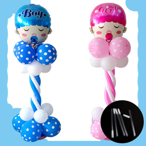 SING F LTD 5Pcs Plastic Sticks - Clear Pole for Balloon Column Arch Base Stand Builder Kits