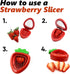 MSC International Joie Strawberry Hull and Slice, 2-Piece Set, BPA Free, Red
