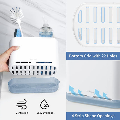 Counter JOMOLA Dish Brush Caddy for Kitchen Sink Toothbrush Holders for Bathrooms Sink Sponge Holder Kitchen Scrub Soap
