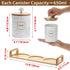 JUXYES Set 3 Set Sets Counter of Ceramic Canisters for Sugar Coffee Tea With Handle Tray, Luxurious Storage Containers