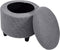 Andreannie Stretch Dark Grey Jacquard Fabric Ottoman Slipcover Floding Storage Foot Stool Covers