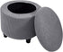 Andreannie Stretch Dark Grey Jacquard Fabric Ottoman Slipcover Floding Storage Foot Stool Covers