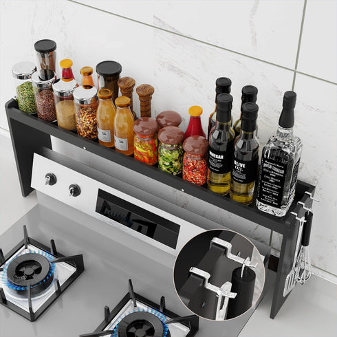 NKM 32.5inch bamboo spice rack,stove top shelf,over the stove shelf for back of