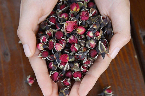 TooGet 4 OZ Organic Dried Golden-Rim Rose Buds Petals - Culinary Food Grade