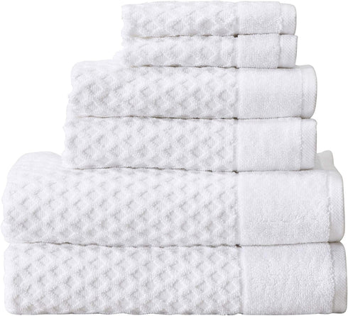 Simpli-Magic 79446 Diamond Bath Towels Set, 6 Piece Set, 2 Bath Towels,