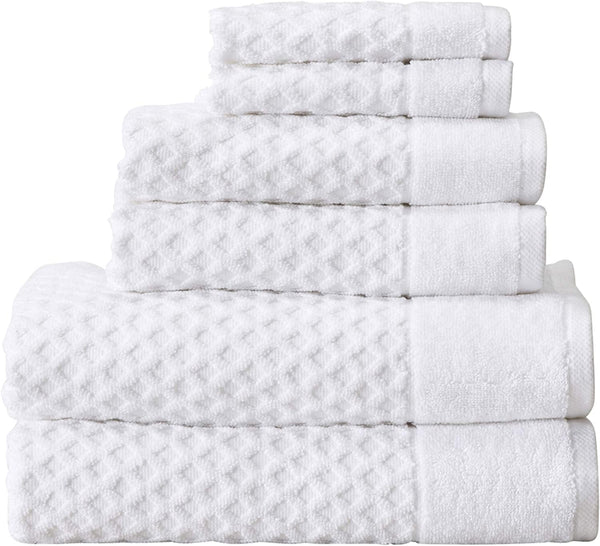 Simpli-Magic 79446 Diamond Bath Towels Set, 6 Piece Set, 2 Bath Towels,