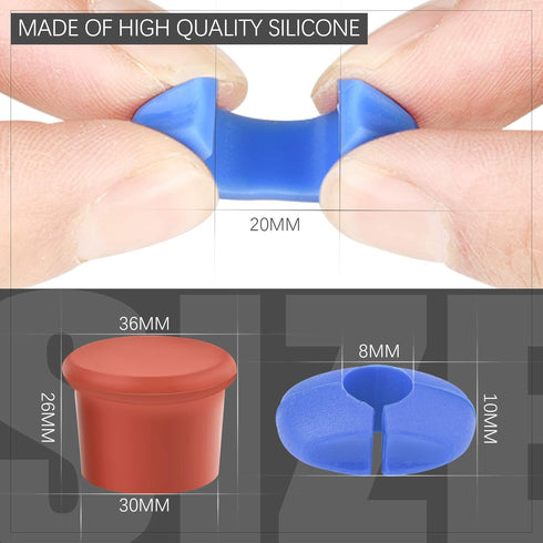 Lasiyanor 26Pcs Wine Glass Charms - Silicone Drink Markers with Bottle Stopper for Parties