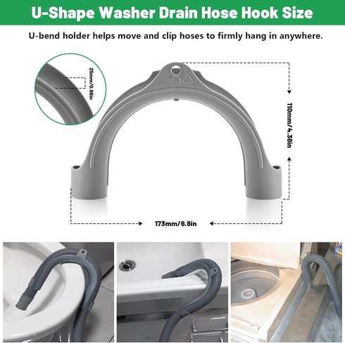 U Shape Washer Drain Hose Hook for Washing, Dishwashers, Sink Drain Hoses, Compatible with Samsung, GE