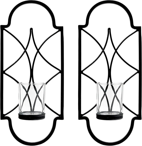 Hosley Set of 2 Iron Tealight Wall Sconces 12 Decorative Candle Holders