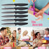 Steak Knives Set of 6 - Extremely Sharp Kitchen Ceramic Black Blade Knives