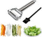 Sunkuka Julienne Peeler - Stainless Steel Cutter Slicer with Cleaning Brush for Carrot, Potato, Melon, Vegetable, Fruit
