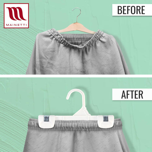 Mainetti 1004 White Kids Plastic Hangers - 100 Pack, 8-Inch, Great for Pants/Skirts/Slacks/Bottoms