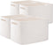 OIAHOMY 4 Pack Storage Baskets for Organizing, Woven Rectangle Baskets with Handles, 12.7''Lx9''Wx7.8''H, White