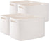 OIAHOMY 4 Pack Storage Baskets for Organizing, Woven Rectangle Baskets with Handles, 12.7''Lx9''Wx7.8''H, White