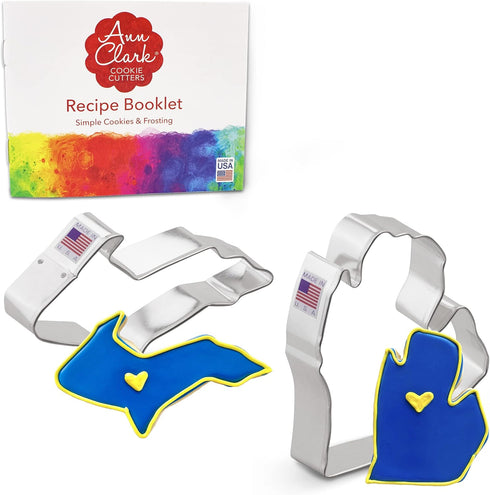 Ann Clark Upper and Lower Michigan Cookie Cutters 2-Pc. Set Made in USA