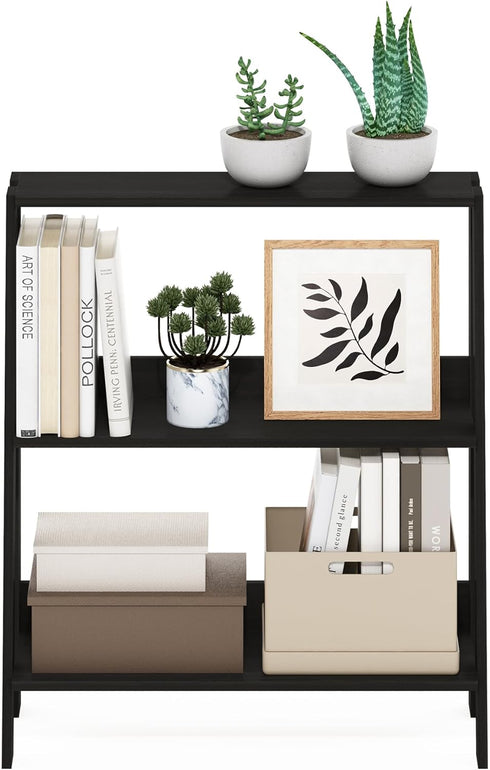 3-Tier 9.3" 23.6" 27", Furinno Ladder Book Shelf, Ladder Shelf, Open Design Bookshelf, Display Storage Bookcase, x x