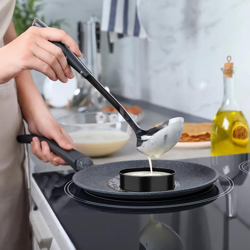 8PCS Nonstick English Muffin Rings, 4 Inch Stainless Steel Baking Rings with Silicone Brush
