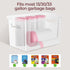 2 Pack Delamu Acrylic Trash Bag Holder, (XL+S) Stackable Garbage Bag Dispenser, Clear Organizer Bins for Under Sink
