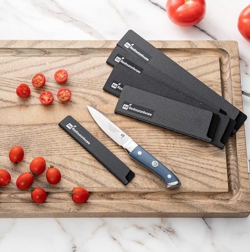 Sensei 6 x 1 Inch Knife Sleeve, Black Plastic Knife Protector for Steak Knife, Durable Cut-Proof